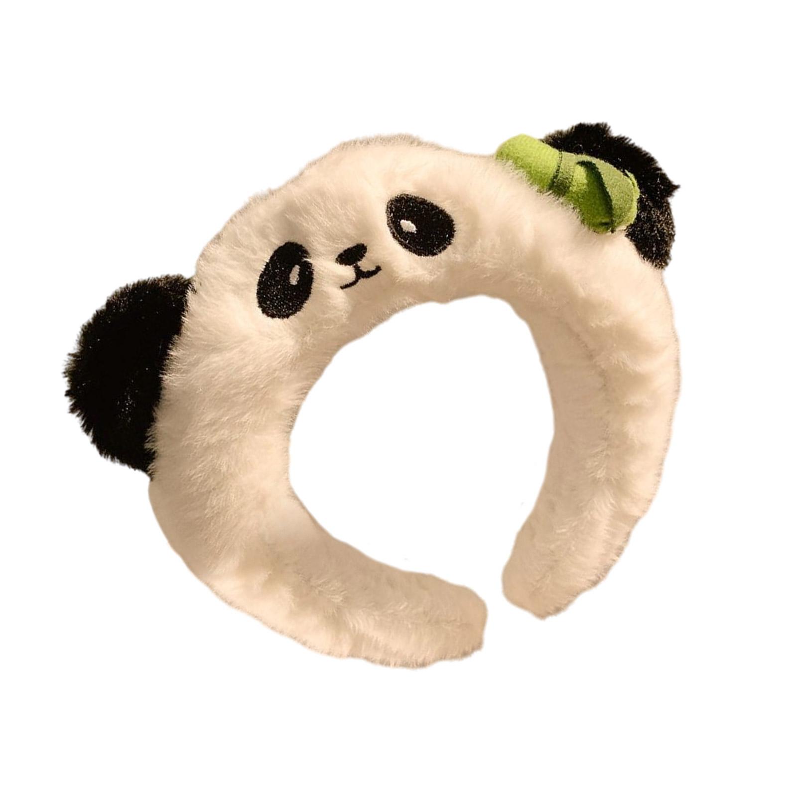 

Lovely Panda Plush Headbands Comfortable Women Hair Hoop Soft Kids Headwear for Parties Or Daily Wear