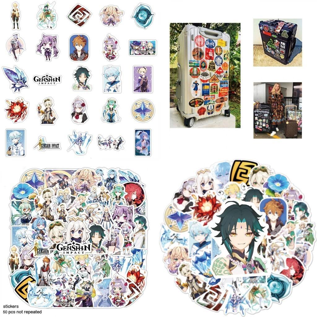 50pcs Genshin Impact Waterproof Stickers Reusable Adhesive Decoration