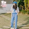 Fulomi Girls' Summer Short Sleeve & Pants Set