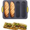 4 Wave Non-Stick Baguette Baking Pan - French Bread Tray for Sandwich & Hot Dog, Heat Resistant Kitchen Baking Tool