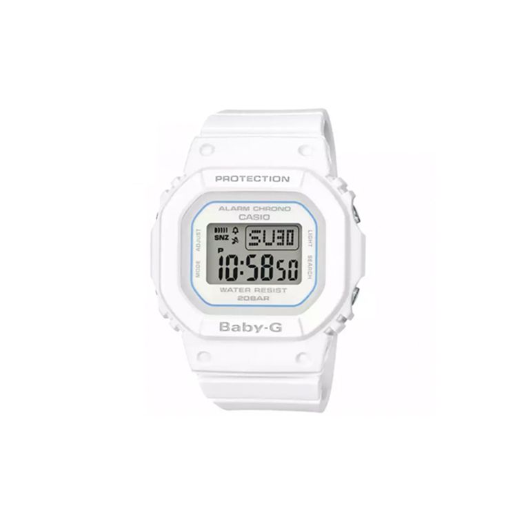 Casio Baby-G Series Sport Waterproof Watch Fashion Electronic Watch Square Quartz Movement Resin Strap Women watches White BGD-560-7PR White