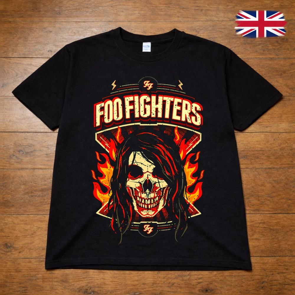 Foo Fighters Flaming Skull Graphic T Shirt Adults Kids S3XL 2XL