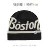 Fashion knitted hats men's and women's autumn and winter warm ear protection letter cold hat outdoor versatile big head circumference wool hat