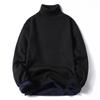 2024 Autumn Men Turtleneck Sweater Fleece-lined  Jumper Sweater Cozy Stylish Men Sweater Male Warm Slim Knitting Pullovers