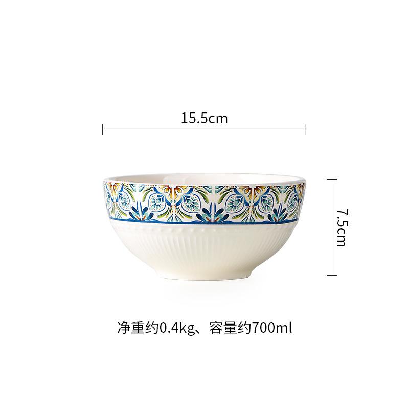 ceramic tableware art relief dessert glaze color round