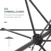 2m Garden Parasol Umbrella Outdoor Sun Shade With 6 Sturdy Ribs For Balcony Bench Garden Dark Grey