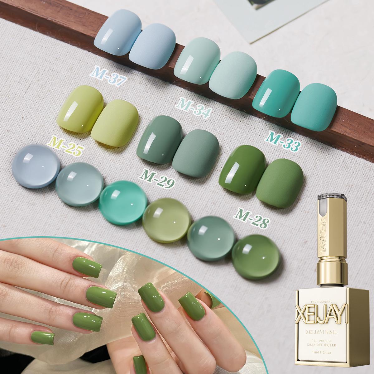 

2025 Creamy Mint Avocado Green Gel Polish - Whitening & Light Therapy Formula