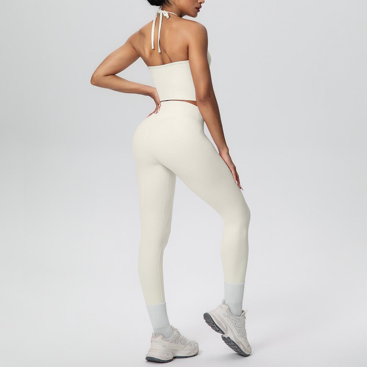 

Women s Strappy Yoga Tank & Leggings Set - European/American Fit S