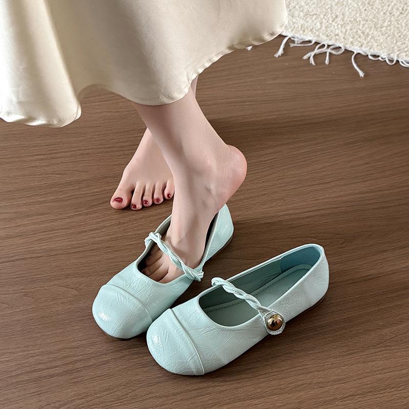 French Mary Jane Shoes Girl 2025 New Summer Fairy Wind Soft-soled Doudou Shoes with Skirt Shallow Mouth Flat-soled Single Shoes