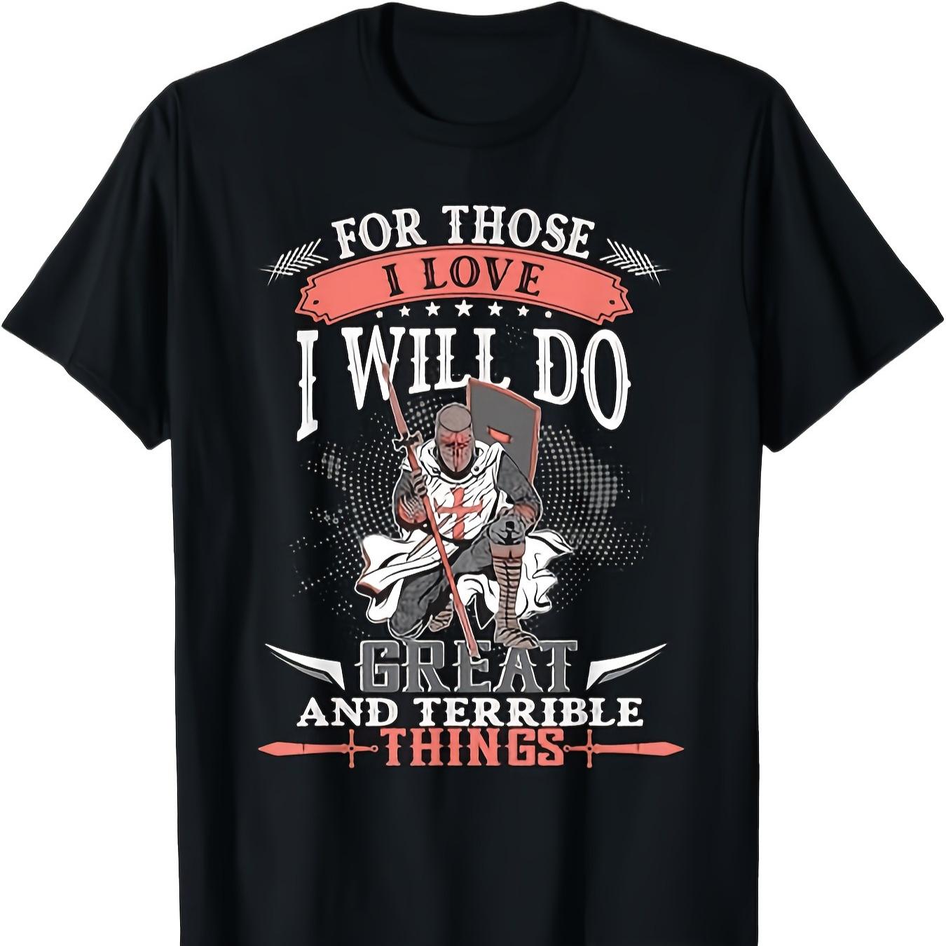 Medieval Knights Templar Crusader TShirt 100 Cotton ONeck Short Sleeve Summer Casual Mens Tshirt Streetwear S