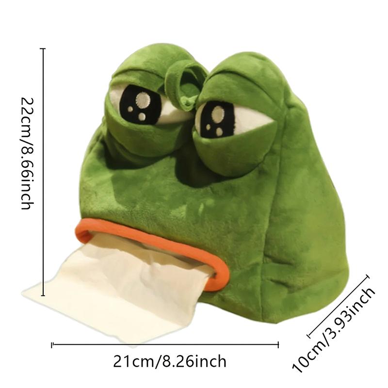 1 Stück Lustiger Plüschtrauriger Frosch Taschentuchbox Auto Schlafzimmer Kommoden Nachttische Papiertaschentuchhalter Garten Heimdekoration Geschenk Papier