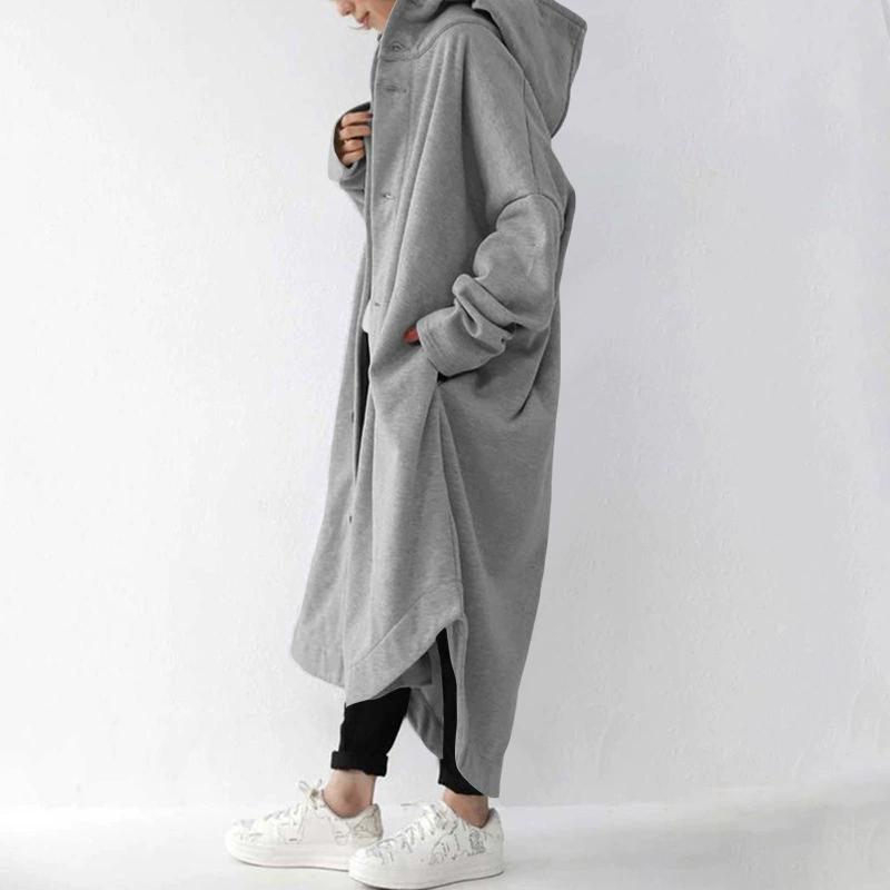 Autumn and Women's Windbreaker Coat, Women's Hooded Mid Length Coat