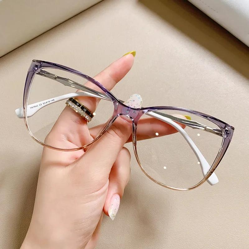 Anti Blue Light Eyewear Fashion Luxury Transparent Computer Glasses Frame Women Men Brand Designer Optical Spectacle Glasses