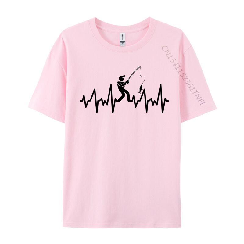 Fishing Heartbeat Tshirts Slim Fit Normal Top Tshirts Student Tops T Shirt Design Tee Shirts Thanksgiving Day