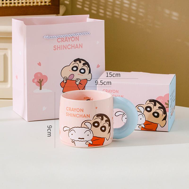 

Gifts for Children Crayon Shin Shiba Scale Mug Cute Couple Ceramic Water Cup Children Household Milk 301-400ml