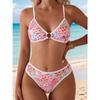 Women's New Small Floral Triangle Cup Sexy Bikini Swimsuit
