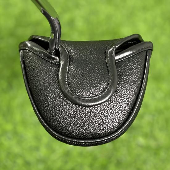 Golf Mallet Putter Cover Magnetic Closure Faux Leather Club Headcover with Skull Pattern for Woods Driver Fairway Hybrid