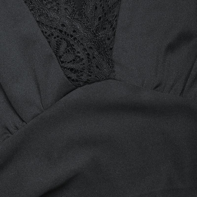 Elegantní krajkové večerní šaty s výstřihem do V a slim-fit střihem