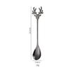 1Pc 304 Stainless Steel Cartoon Christmas Elk Spoon Cute Deer Head Mini Ice Cream Spoons Coffee Dessert Stirring Spoon Tableware