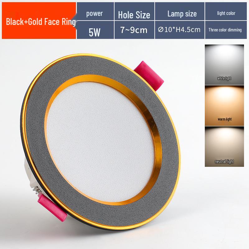 7.5-Inch Recessed Ceiling Downlight with 3-Color Dimming for Living Room