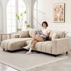 Corner Sofa, Reversible Chaise Longue, Cushions, 242 x 156 x 87 cm, Beige