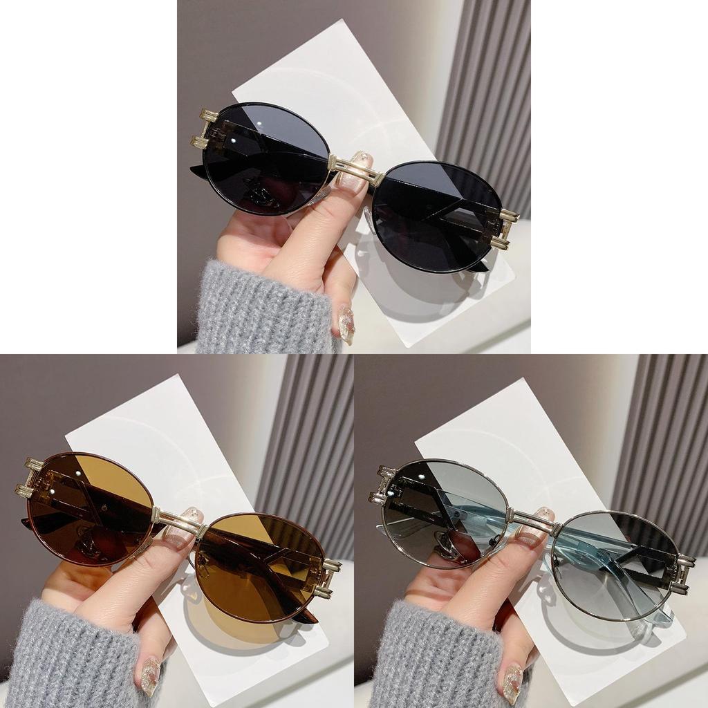 Occhiali da Sole Rotondi in Metallo Retro Con Protezione Uv400 Per un Look alla Moda all'Aperto