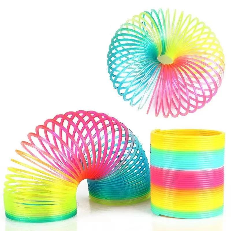 Magic Color Bounce Toys Board Games For Children Anti-Stress Magic Ring Spring Rainbow Board Game Kids Creative Funny Gifts
