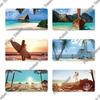 Putuo Decor Beach Licenses Plate Vintage Tin Sign Plaque Metal Car Plate for Living Room Door House Home Wall Art Decor