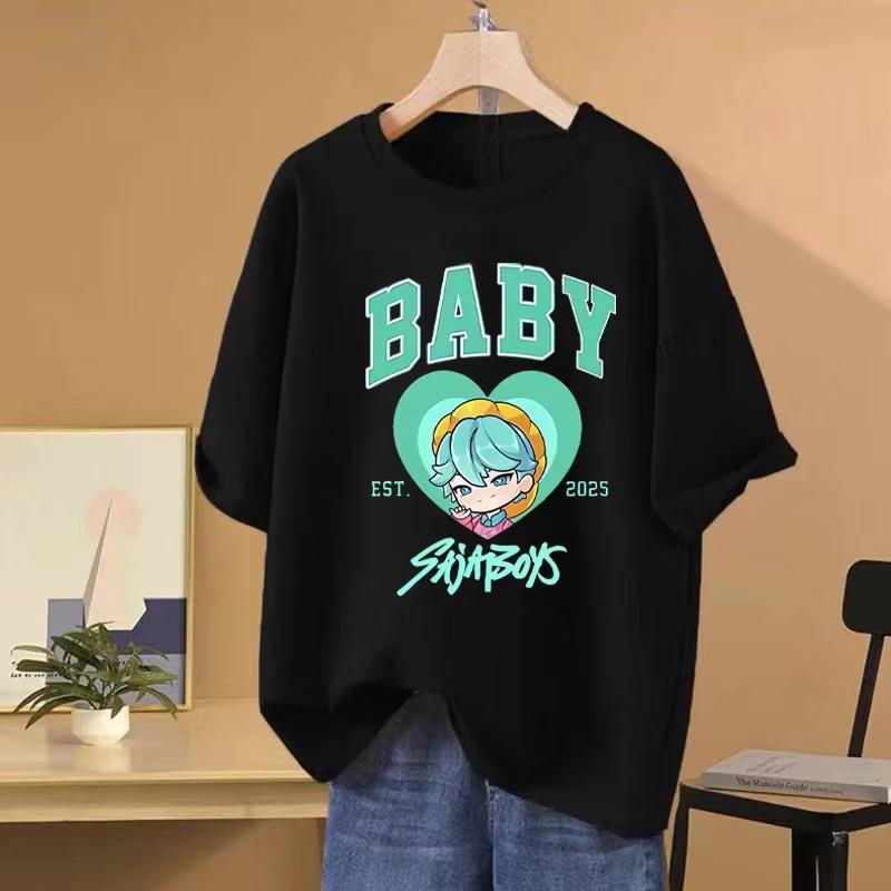 

Baby Saja Boys K-pop Demon Hunters Graphic T Shirt Men Women s Hot Sale Cute Kawaii Short Sleeve Vintage Cotton Unisex Tees S