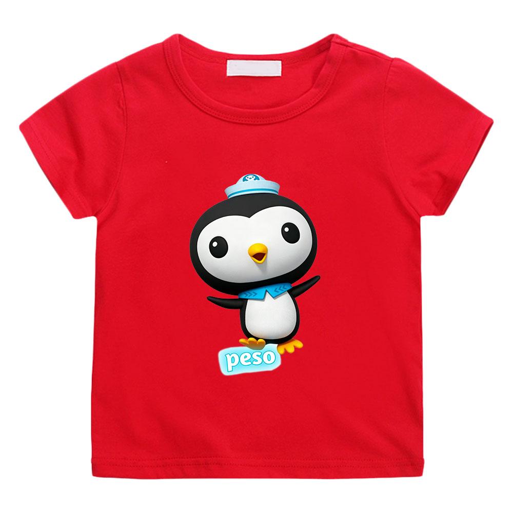 

The Octonauts Kawaii 100%Cotton T-shirts High Quality Boys Girls Short Sleeve Children Tees Casual summer Tops Graphic T-shirts Kids Camisetas 100 красный