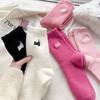 Socks Medium Tube Socks Season Fleece Thickened Warm Mink Fleece Socks Embroidered Cat Cute Home Sleep Socks