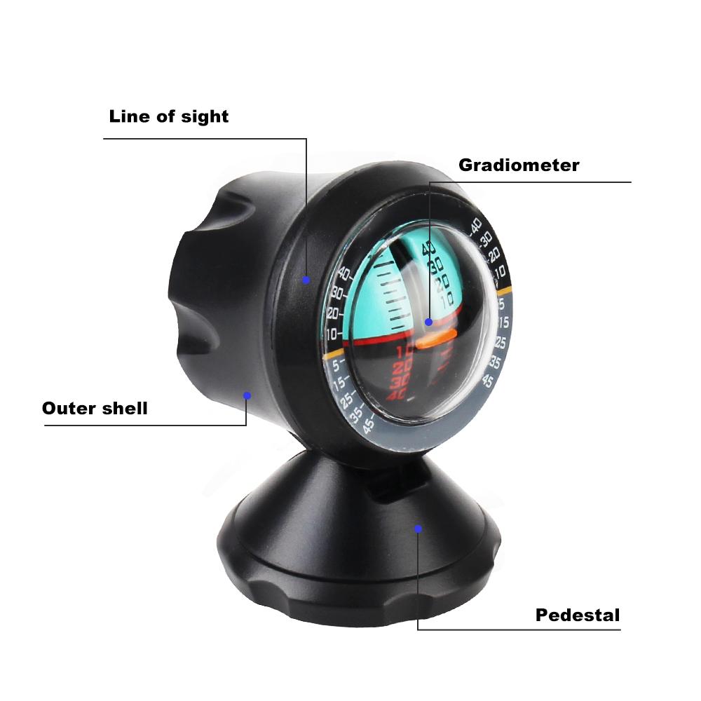 Bil Inclinometer Nivå Hellingmåler Dashbordpynt Gradient Balanseindikator Hellingmåler Bilnivå Hellingmåler Kjøretøy Gradiometer