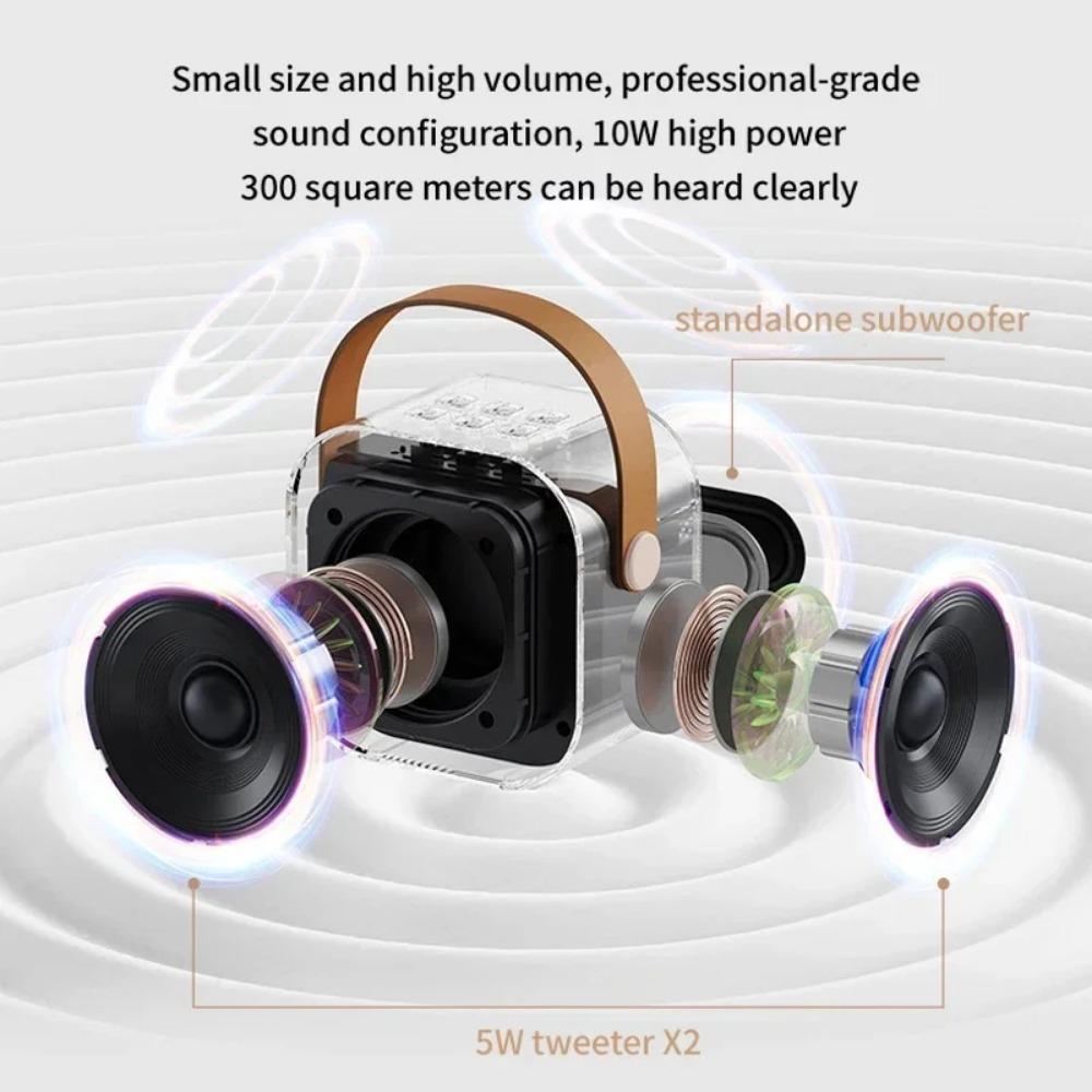 1 enceinte Bluetooth portable K12 avec 1 ou 2 microphones sans fil, idéale pour le karaoké familial, idéale comme cadeau pour enfants