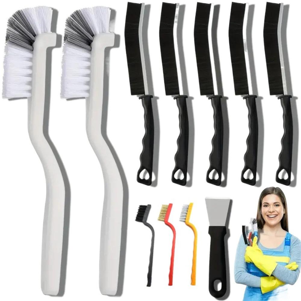 11Pcs Strong Decontamination Stove Rust Remover Hard Bristle Kitchen Cleaning Brush Kit  Household