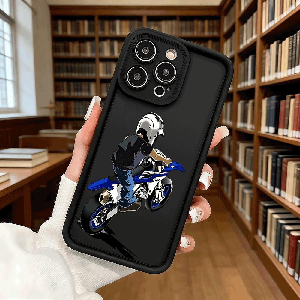 Rider on Blue Dirt Bike Shockproof Soft Phone Case For Xiaomi Redmi Note 15 14 13 12 11 10 9 8 Pro Anti-Slip Anti-Fall Cover