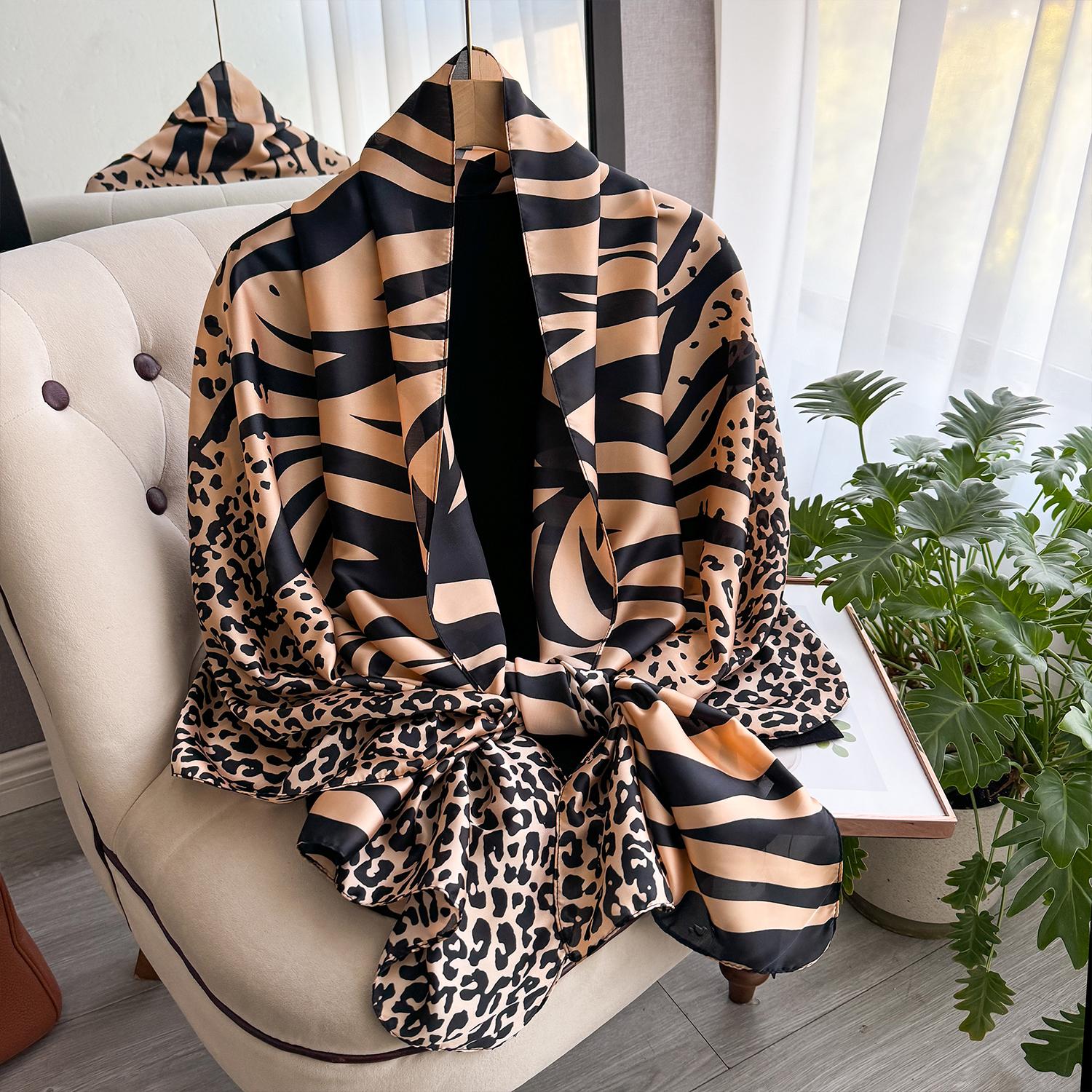 

Женский шелковый шарф 180x90см, роскошный, мягкий, гладкий, длинный платок-шаль, тюрбан, модный аксессуар для улицы, пляжа, защиты от солнца