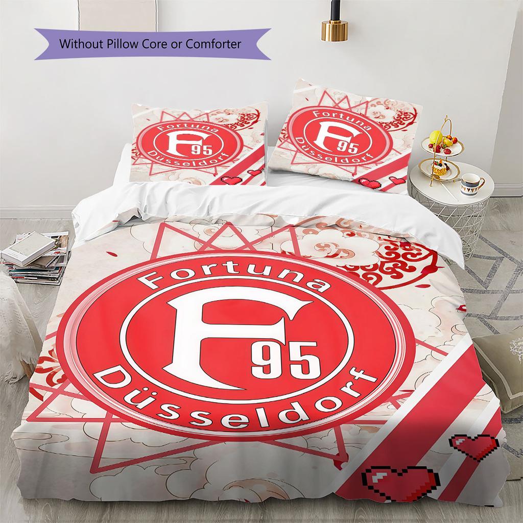 Fortuna Düsseldorf Bedding Quilt Set Quilt Cover Pillowcase Home Decoration Birthday Gift (1 * Duvet Cover + 2 * Pillowcase, Without Core)