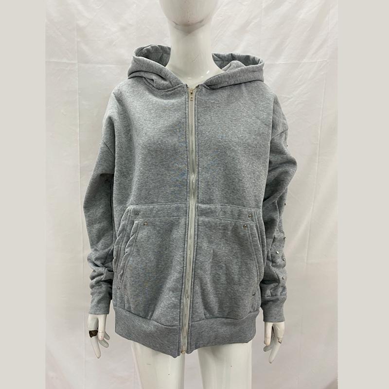 Europäischer und amerikanischer Y2K Casual-Trend einfarbig High Street Strickjacke Sweatshirt