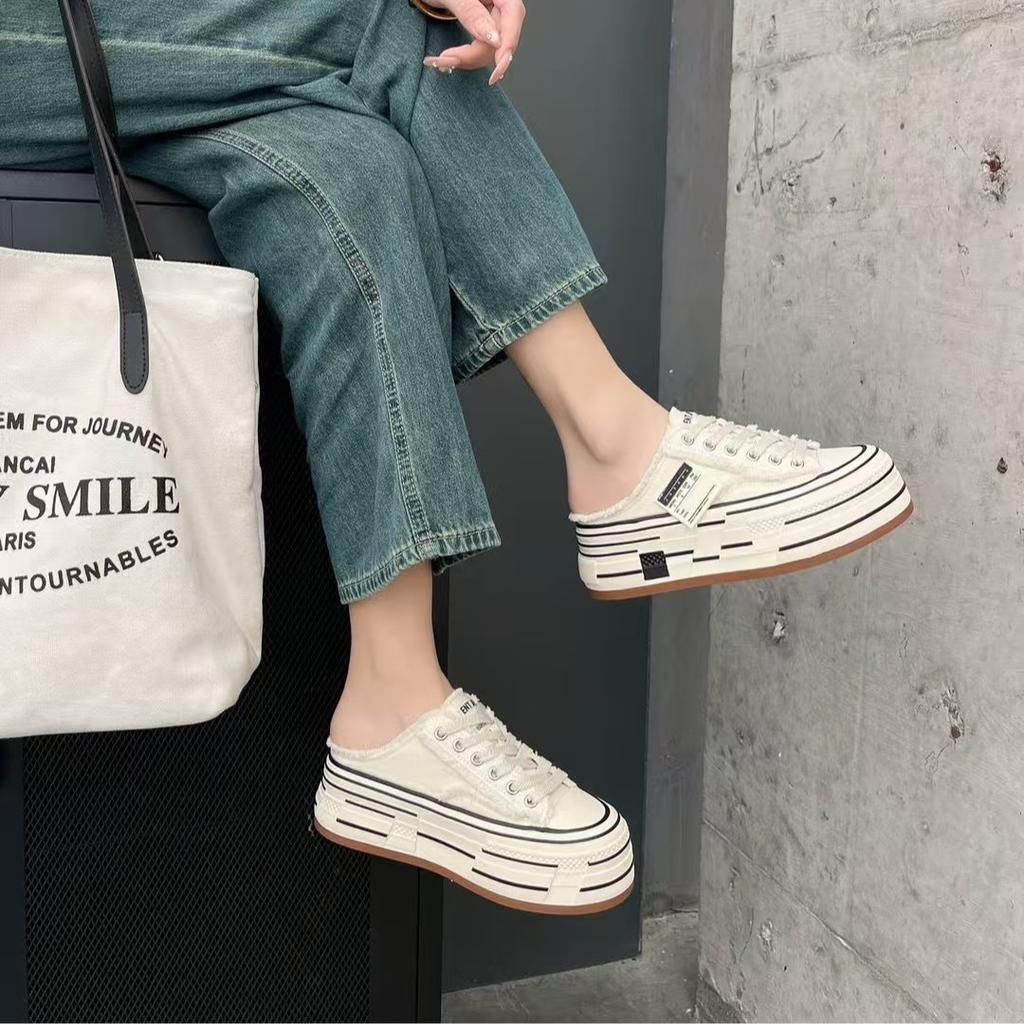 Classic versatile small canvas shoes for women's 2025 spring new versatile comfortable lace-up thick-soled super fire little white shoes
