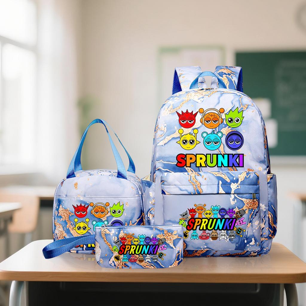 Anime Peripheral Printed Backpack, Personalized Backpack Storage Bag,Three Piece Backpack Shoulder Bag  Pencil Case Set,School Supplies