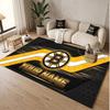 Benutzerdefinierter Teppich Boston Bruins Muster Druck Name Text Weicher Rutschfester Bodenbelag für Heim-Innenraumdekoration