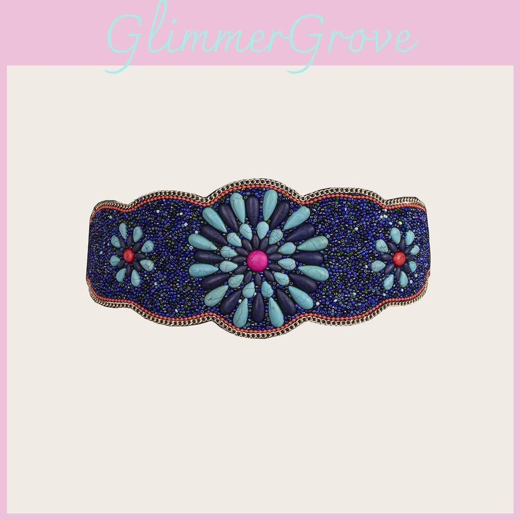 Wide Ethnicinspired Womens Waist Belt With Plastic Turquoise And Rhinestone Embellishments For Seasonal Fashion