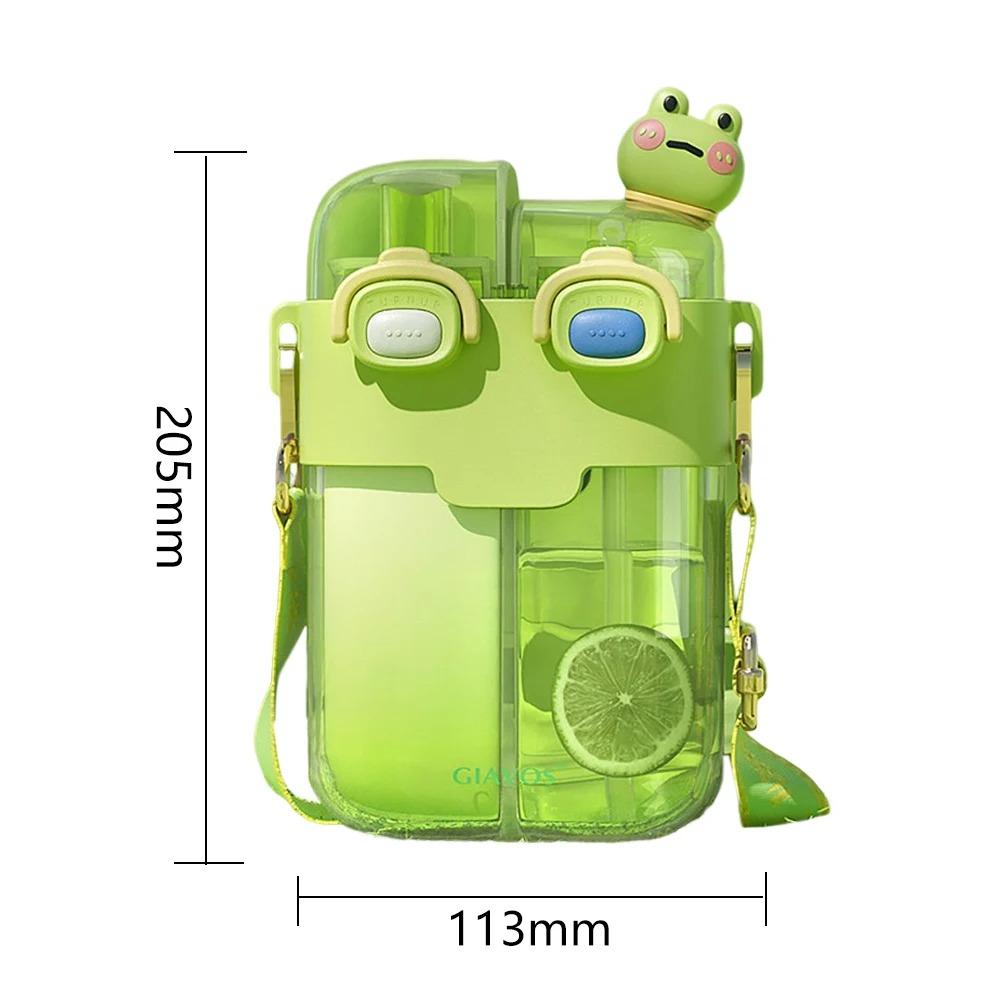 780ML Candy Colored Water Bottle Summer Children's Water Cup Double Cup High Beauty Sports Water Cup Straw Cup Kids Water Cup