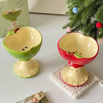 Creative Ceramic Apple Stemmed Dessert Cup