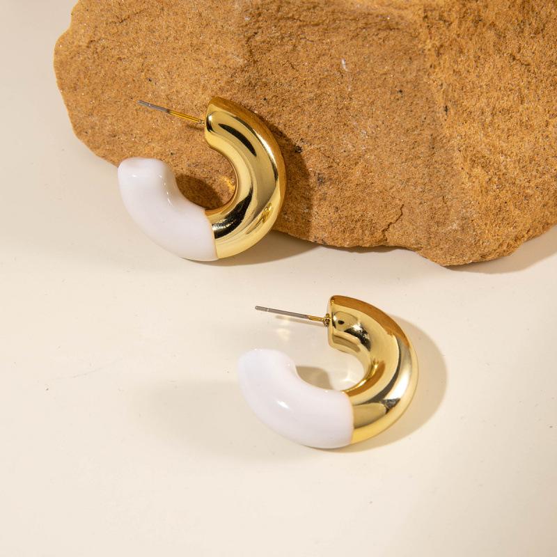 Maillard Retro Earrings French Ear Buckles Women's Simple Metal Wind Earrings