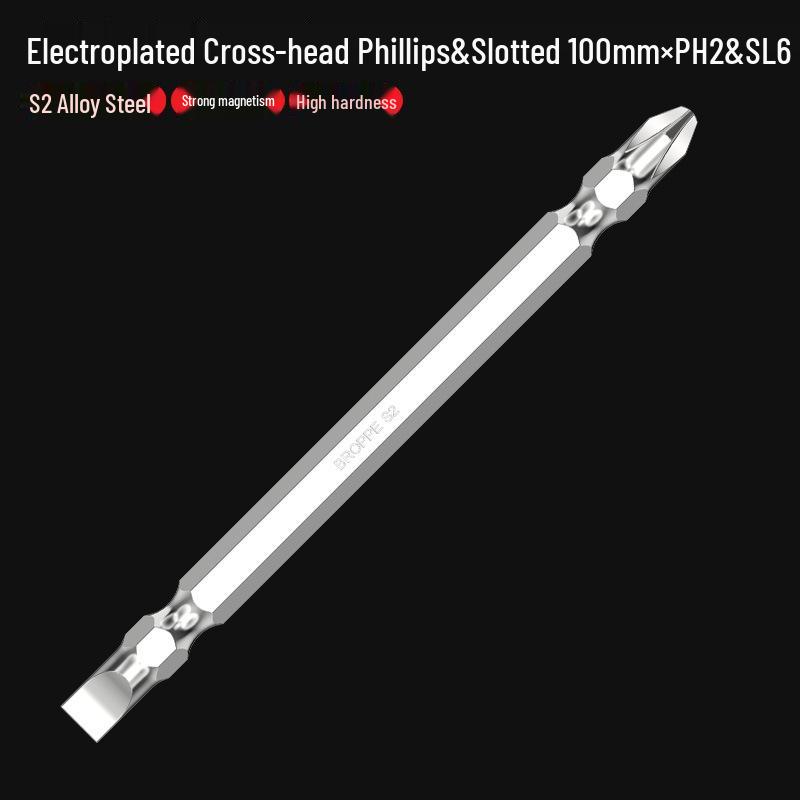 BROPPE Extended Cross Head Electric Screwdriver & S2 Bit Set, High Hardness Fine Head
