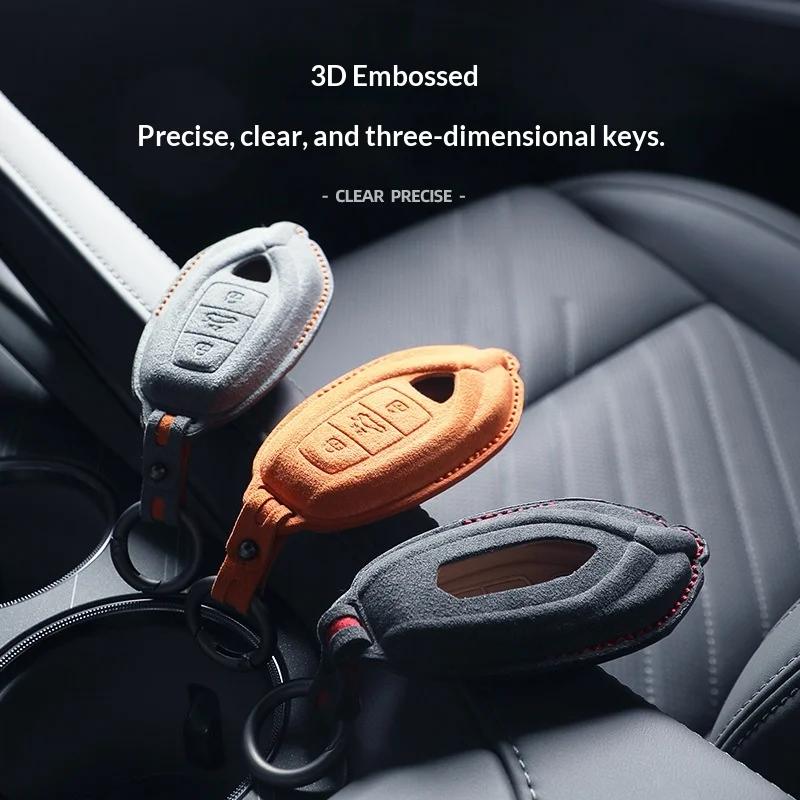 Car Key Case Cover Shell Fob for Lamborghini Urus Huracan Aventador Car Key Cover Luxury Italy Suede Car Key Protection Shell NN3