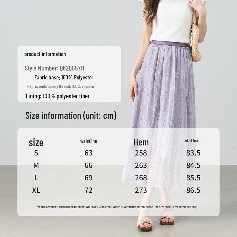 Elegant Embroidered A-Line Pleated Midi Skirt