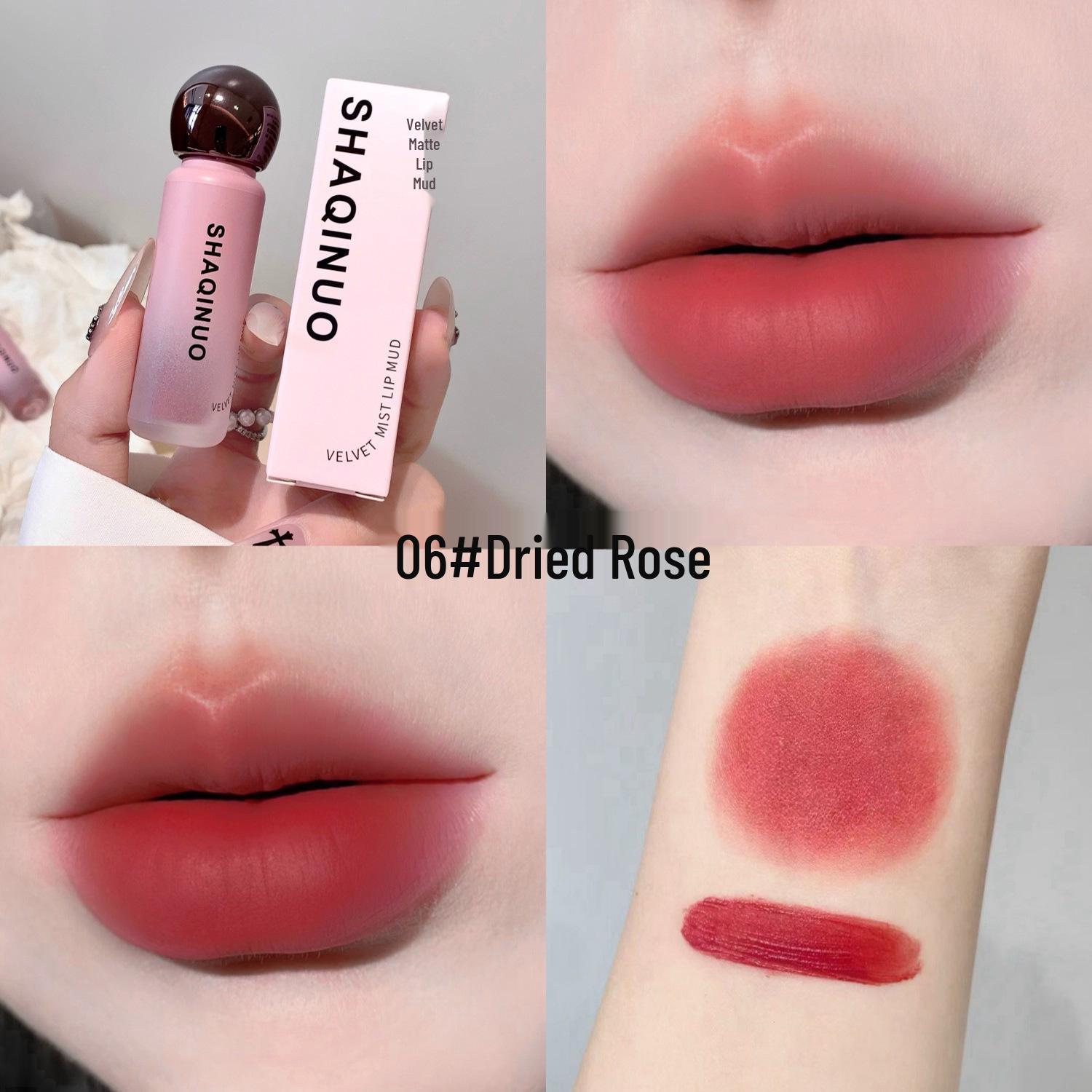SHAQINUO Velvet Matte Lip Mud - Non-Staining Matte Lipstick for a Fair, Natural Look