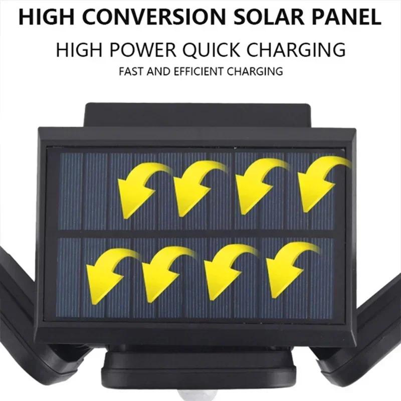 138 / 198LED Solar Lights Outdoor Motion Sensor  Human Induction  Adjustable  Head  IP65 Waterproof Solar Power Wall Lamp